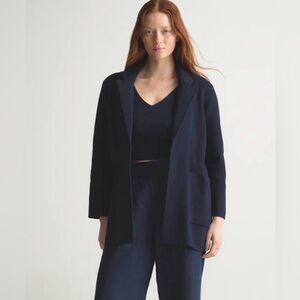 Quince Organic Cotton Navy Blue Blazer Medium